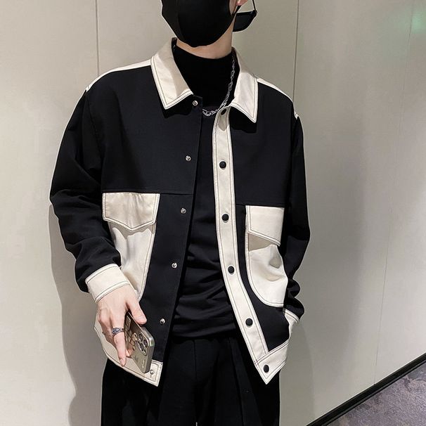 High-end Design Jacket For Men, And Autumn Trendy Cool Turn-down Collar Jacket, Korean Style Versatile Spring 2022 New_viptrois.com
