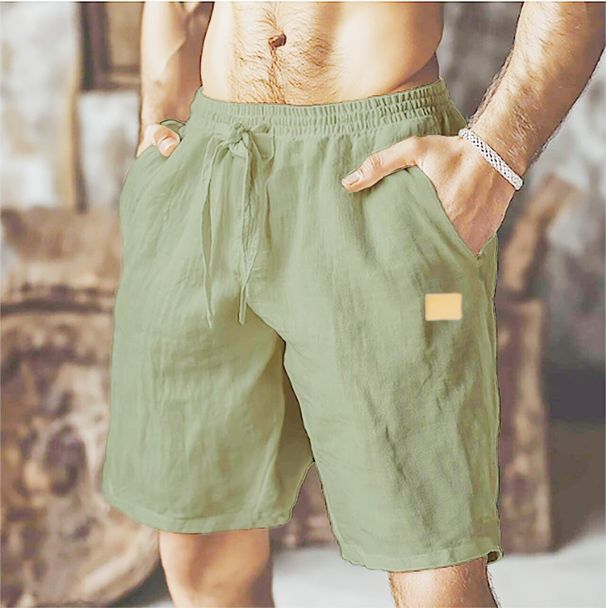 Men's Clothing Summer New Cotton And Linen Shorts Breathable Loose Beach Pants Shorts Men's Sports Casual Shorts_viptrois.com