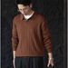 Solid Color Pit Stripe Pullover Knitted Sweater For Autumn And Winter Fashion, Wool Solid Color Thread Sweater_viptrois.com