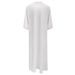 Men's Clothing Muslim Mid Sleeve Embroidered Robe Ethnic Style Moroccan Men's Robe Side Pockets_viptrois.com