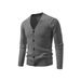 Men's V-Neck Knit Cardigan Sweater - Warm & Stylish Long Sleeve Pullover For Casual & Business Casual Wear_viptrois.com
