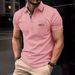 Summer New Men's Short Sleeved Polo Shirt Half Zipper Color Block Pocket Polo Shirt Fashion Casual Polo Collar Shirt_viptrois.com