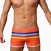 UXH Men's Colorful Striped Sports Split Boxer Swim Trunks Fashionable Close-fitting Quick-dry Beach Shorts_viptrois.com
