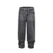 Men's Clothing European And American High Street Fashion Brand Washed Baggy Patchwork Jeans Old Scimitar Tapered Pants Beggar Pants Jeans_viptrois.com