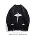 Men's Clothing Men's Hip-Hop Star Print Sweater Oversized Streetwear Knit Pullover Unisex Casual Winter Fashion In Wine Red_viptrois.com