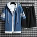 Men's Clothing Spring And Summer Cardigan Sweater Suit Youth Hooded Casual Sportswear Two Piece Set_viptrois.com
