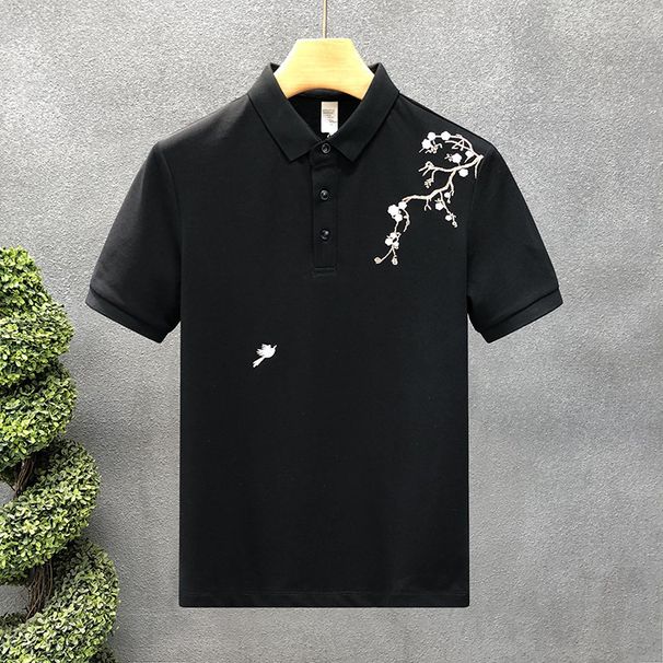 High End Men's Short Sleeve Polo Shirt Embroidered Design Stylish Cool Look Young Men New Summer 2026 T Shirt_viptrois.com