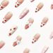 Gorgeous Wearable Nails With Flower Bowknots, Glittering Diamond Nail Pieces, Almond Shaped Short False Nails, Finished Products_viptrois.com