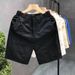 Men's Clothing Summer Stylish White Shorts For Men Trendy Thin Ice Silk Pants Men's Slim Straight Outer Wear Five Point Small Trousers_viptrois.com