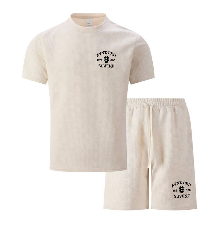 Men's Summer Waffle Trend T Shirt Set US Dollar Printing Y2K Set_viptrois.com