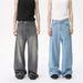 Men's Clothing American Cleanfit Retro High Street Wide Leg Straight Leg Versatile Whitened Jeans Trend_viptrois.com