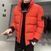 Men's Stylish Winter Jacket - Lightweight Polyester Padded Coat, Short Length Stand Collar Zip-Up Casual Outerwear For Youth (Black/Red/Green/)_viptrois.com