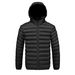 Men's Fleece-Lined Hooded Jacket - Lightweight Quilted Coat For Winter, Casual Outerwear With Zipper Closure_viptrois.com