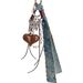Bag Pendant Post-Apocalyptic Style Brown Butterfly & Heart Charm - Denim & Braided Rope Bag Accessory (Minimalist Design)_viptrois.com