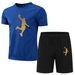Men's Sets Summer Suit Two-piece Outfit Activewear T Shirts Shorts Fashion Brand Jogging Fitness Gym Clothes Men Short Set_viptrois.com