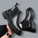 European Warm Series 2025 Korean Version British Style Men's Casual High-top Shoes Business Simple Leather Martin Slip-on Short Boots_viptrois.com
