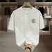Printed Round Neck Versatile Simple T-shirt Pure Cotton Summer Trend Short-sleeved T-shirt Men's And Women's Hong Kong Style Loose Letters_viptrois.com