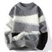 Splicing Contrasting Tassel Sweater, Thick And Loose Knit Sweater, Long Sleeved For Teenagers_viptrois.com
