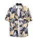Men's Clothing Summer New Shirt Thin Quick Drying Ice Silk Loose Versatile Beach Print Men's Short Sleeved Shirt_viptrois.com