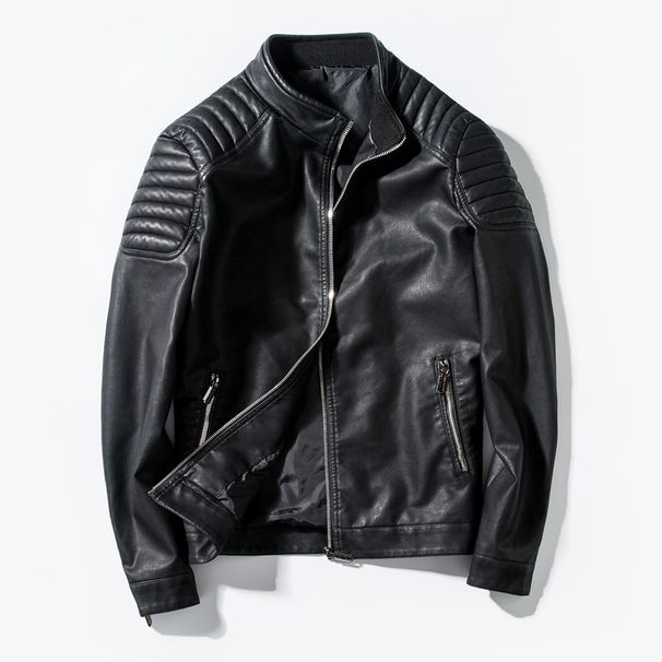 Men's Casual G Men's Slim Fit Locomotive Jacket Men's Pu Leather Jacket Leather Jacket Men's Jacket_viptrois.com