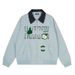 American Style Embroidered Zipper Lapel Jacket Coat Unisex Autumn Loose Trendy Ins Casual Cardigan Thin Top_viptrois.com