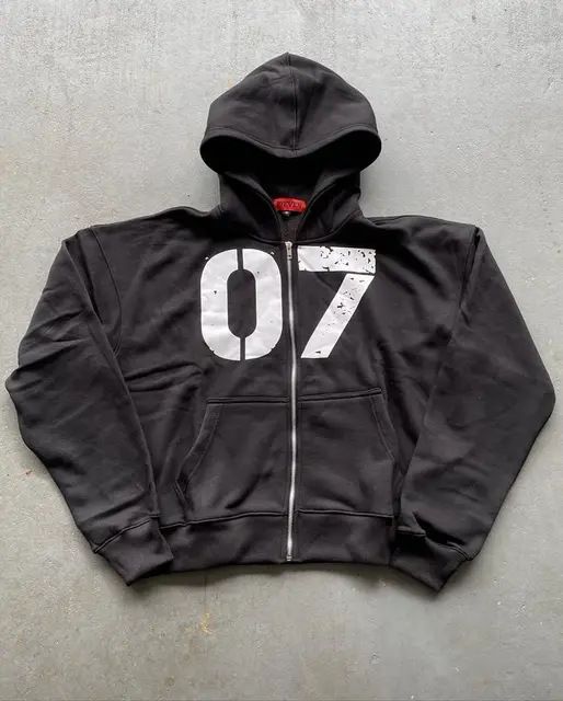 Trend Street Loose Sweater Set Men's And Women's Beauty Hip Hop Sports Zipper Hooded Sweater Pants Set_viptrois.com