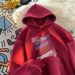 Spring And Autumn Loose Casual Versatile Graffiti Printed Jacket Hooded Sweatshirt For Men_viptrois.com