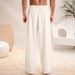 Men's Clothing Solid Color Men's Loose Cotton And Linen New Chinese Style Casual Trousers Trousers_viptrois.com