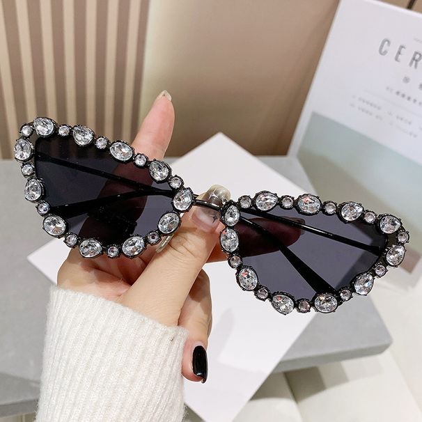 Wholesale Retro Oversized Cross-border Sunglasses Sunglasses Trendy Rhinestones European And American Diamonds Big Water Metal Cat Eye With Glasses To_viptrois.com