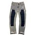 Men's Clothing Men's Denim Cargo Pants, European And American Fashion, Popular On Instagram Style, Stretch Patch Denim Layered Flared Pants 010_viptrois.com