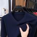 V-neck Men's Knitted Sweater Medium Green Pullover Versatile Bottoming Shirt Men's Clothing_viptrois.com