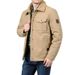 Men's Fleece-Lined Winter Jacket With Sherpa Collar - Windproof Cotton Blend Coat For Outdoor & Casual Wear (Khaki, Army Green, Navy Blue)_viptrois.com