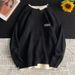 Men’s Layered Knit Sweater – Oversized Drop Shoulder Pullover With Mock Two-Piece Design, Streetwear Style Casual Ribbed Hem_viptrois.com
