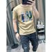 New Short-sleeved Trendy Men's Short-sleeved T-shirt Summer Letter Half-sleeved Slim-fit Printed Youth Crew Neck Top Trendy Brand_viptrois.com