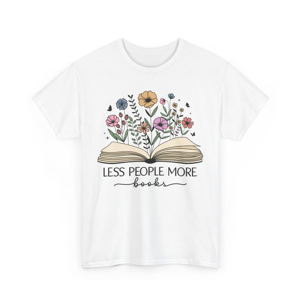 Book T-Shirt Mens Womens Tees Top | Funny Reading Shirt | Less People More Books T-Shirt Mens Womens Tees Top_viptrois.com