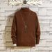 Men's High Neck Knit Sweater – Warm Winter Pullover With Slim Fit (Black/White/Grey/Army Green/Brown, M-3XL)_viptrois.com