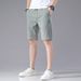 Men's Clothing Ice Silk Shorts Summer Loose Elastic Stitching Label Beach Five Point Shorts_viptrois.com