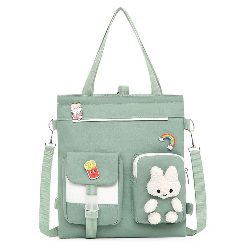 Children's Tutoring Bag Primary And Secondary School Students Portable Single Shoulder Art Bag Crossbody Backpack Contrast Color Cartoon Learning Bag_viptrois.com