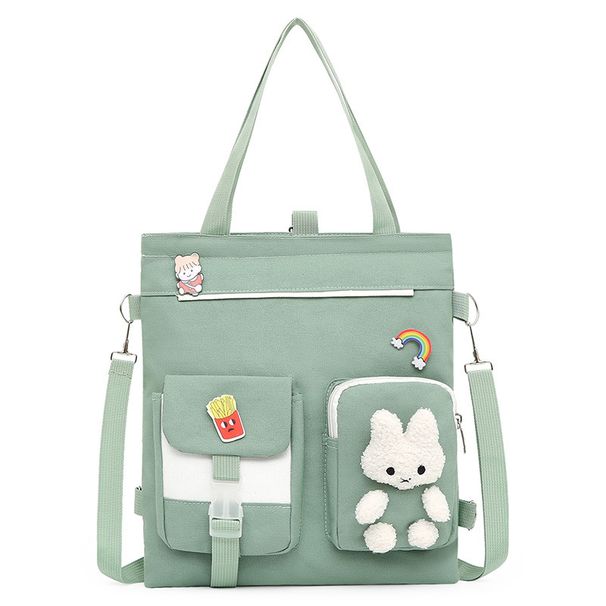 Children's Tutoring Bag Primary And Secondary School Students Portable Single Shoulder Art Bag Crossbody Backpack Contrast Color Cartoon Learning Bag_viptrois.com
