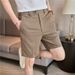 Men's Premium Solid-Color Woven Shorts – Lightweight Business Casual Summer Pants With No-Wrinkle Finish & Straight Leg Cut_viptrois.com