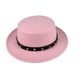 British style rivet belt flat top hat personality street performance woolen hat classic jazz hat_viptrois.com