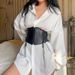 outerwear punk style retro elastic super wide waist belt female decorative shirt dress coat waist belt female_viptrois.com