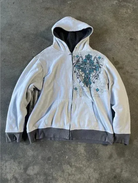 Gothic Long Sleeved Jacket Hoodie Haruku Hip-hop Sports Korean Version Fashionable Print Large Casual Versatile Pullover_viptrois.com