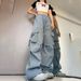 Men's Clothing American Retro Cargo Casual Pants For Women, High Waist, Straight Leg, Wide Leg, Stylish, Loose Fitting, Floor Length Pants_viptrois.com