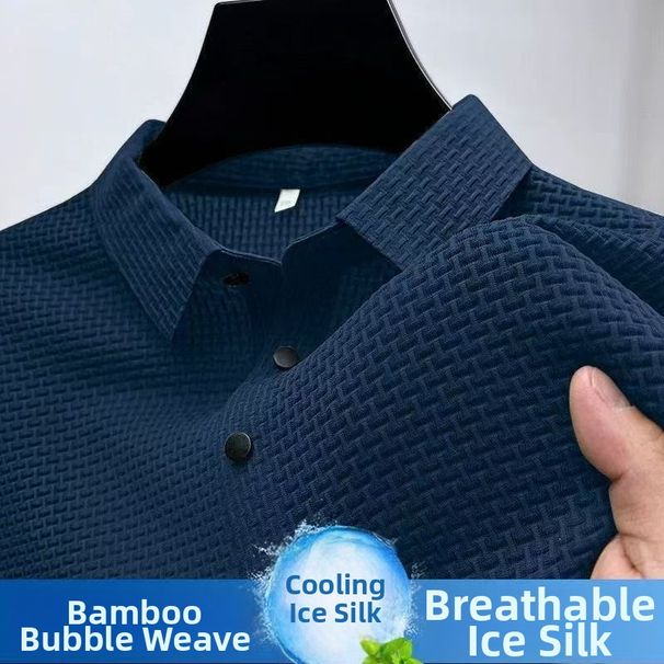 Men's Cool Breathable Polo Shirt Short Sleeve Casual T-Shirt With Collar For Summer_viptrois.com