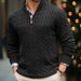 Men's Clothing autumn and winter knitted sweaters for men, slim fit, zippered, half high collar, long sleeved pullover, twisted flower sweater_viptrois.com