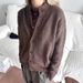 Loom Loom Autumn Wint European Amican College Style Round Neck Cardigan Men High-end Wool Blend Thick Knit Loose Knitted_viptrois.com