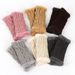 Unisex Warm wool cloth with soft nap is knitted gloves wristbands fingerless gloves with velvet the cold wool false sleeves gauntlets_viptrois.com