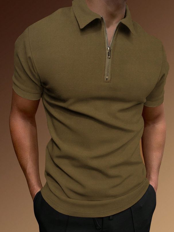 Men's Half Zip Polo Shirt - Breathable Summer Sport T-Shirt With Lapel Collar | Quick-Dry Fitness & Casual Short Sleeve Top_viptrois.com