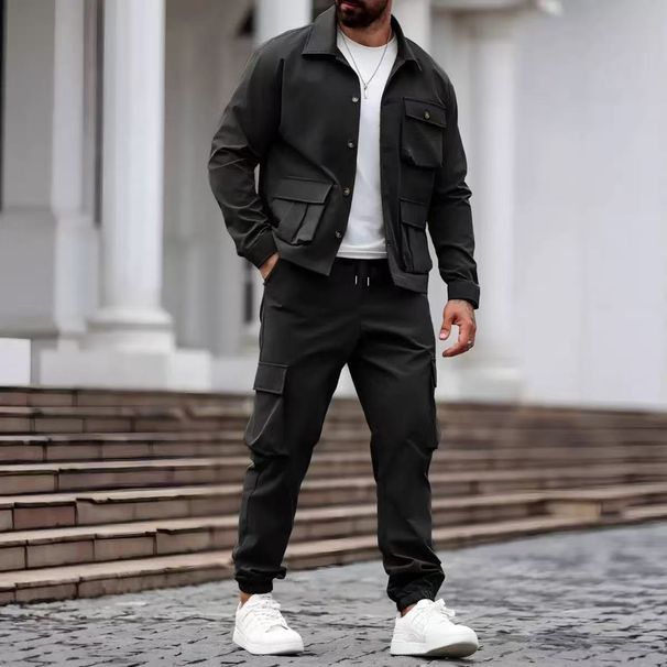 Cross-Border American Style New Heavyweight Workwear Jacket Multi-Pocket Long Pants Outdoor Fashion Casual Sports Men's_viptrois.com
